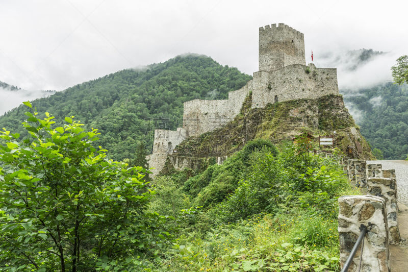 土耳其,里泽,羽衣甘蓝,可卡城堡,土耳其黑海沿岸,塞戈维亚,卡斯蒂利亚-莱昂省,天空,水平画幅,无人