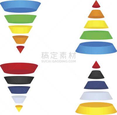 漏斗,金字塔形,船烟囱,分液漏斗,建筑改造,金字塔,圆锥,松果,选择键,信息图表