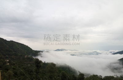 风景,云,山,在之间,雨,修改系列,乌塔兰恰尔邦,特里加瓦尔区,图像,美