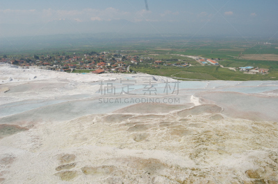 棉花堡,远古的,泉,土耳其,温泉,建筑露台,石灰华池,美,灵感,水平画幅