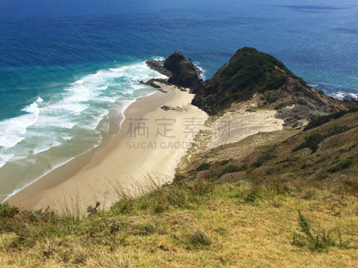 灵性,桃金娘科常绿树,新西兰,海滩,cape reinga,毛利人,水平画幅,岩石,无人,户外
