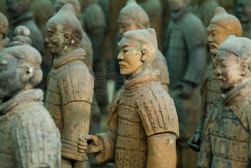 秦始皇兵马俑博物馆,西安,中国,赤土陶器,水平画幅,亚洲,建筑特色,勇士,中国人,建筑结构