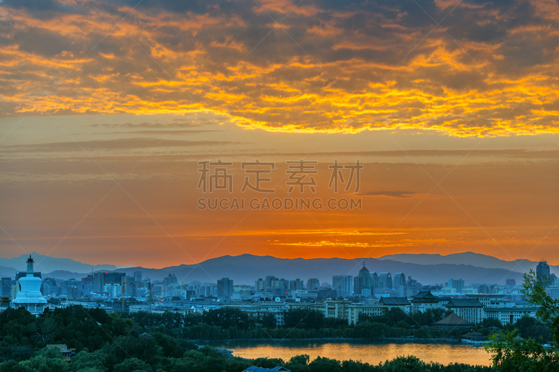 北海公园,湖,都市风景,北京,白塔,北海湖,酿酒蒸馏器,多变的天空,记忆,宝塔