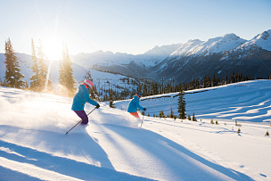 滑雪运动,粉末状雪,日光,伴侣,白昼,冬季运动,惠斯勒,滑雪坡,滑雪场,加拿大