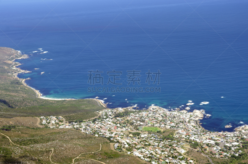 坎普湾,克利夫顿,克里夫顿海滩,南非桌山,开普半岛,水,留白,水平画幅,高视角,无人