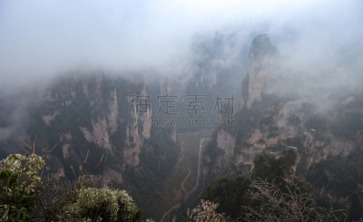张家界,山,地形,中国,长沙,武陵源,沙岩,湖南省,山谷,高处