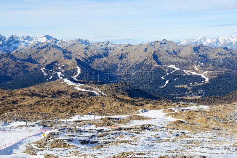 滑雪坡,山,风景,福尔加里达,摩德纳迪坎皮格里奥,最大,多洛米蒂山脉,天空,度假胜地,水平画幅