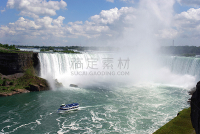 尼亚加拉瀑布,观光船,图像,加拿大,船,马蹄铁瀑布,无人,旅游目的地,雾,瀑布