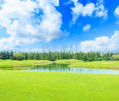 草,绿色,风景,水,天空,草坪,夏天,明亮,白色,光