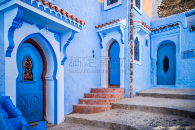 舍夫沙万,摩洛哥,旅游目的地,水平画幅,建筑,无人,古老的,非洲,门