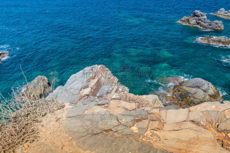 海景,地中海,布希曼族,曼加,自然,水平画幅,岩石,无人,蓝色,夏天