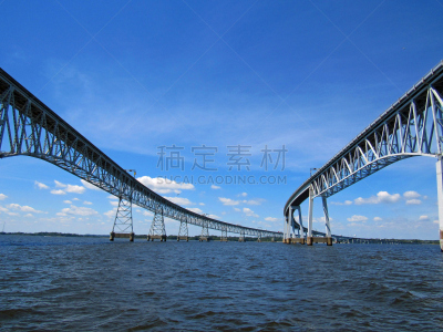 水,切萨皮克湾桥,摄像机拍摄角度,天空,水平画幅,安纳波利斯,无人,海港,大西洋,货运