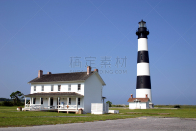 博得岛灯塔,天空,水平画幅,无人,蓝色,夏天,建筑外部,户外,房屋,灯塔楼