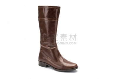 褐色,白色背景,儿童,双重靴,水平画幅,时尚,皮革,背景分离,鞋子,靴子