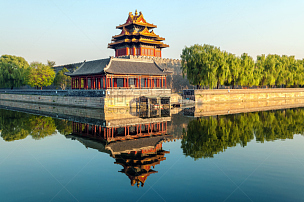 故宫,北京,中国,围墙,西北,水,天空,水平画幅,无人,当地著名景点