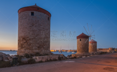 曼德拉奇海湾,希腊,岛,现代风车,巨像,罗德岛,多德卡尼斯群岛,水平画幅,海港,符号