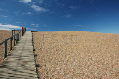 散步道,切西海滩,多尔斯特,天空,多塞特郡,水平画幅,沙子,无人,英格兰,夏天