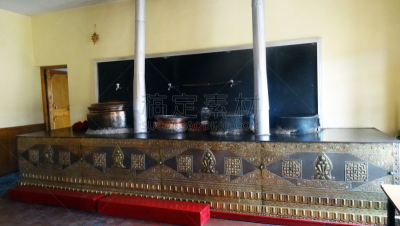 茶,厨房,修道院,锡克斯修道院,斯利那加,赞斯卡,火盆,寺院,水平画幅,金属