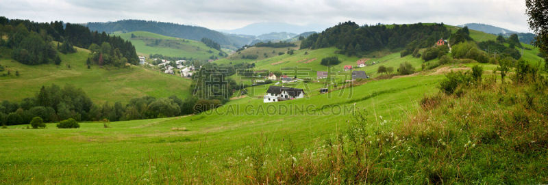 夏天,风景,斯洛伐克,地形,全景,格林威治村,居住区,天空,美