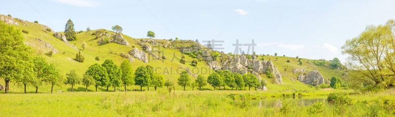 全景,山谷,草地,自然,海登海姆,悬崖,水平画幅,巴登-符腾堡州,山,岩石