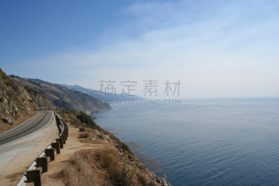 太平洋海岸公路,内脏皱褶,加利福尼亚州路线1,天空,水平画幅,夏天,户外,石材,湖