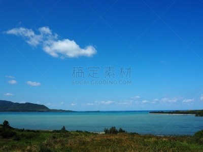 西表岛,日本,冲绳县,风景,海洋,蓝色,海滩,岛,热带气候,云