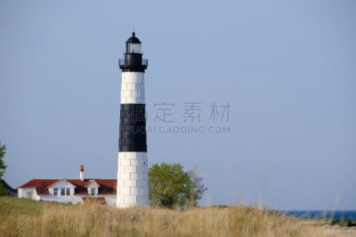 灯塔楼,沙丘,1867,锐角,巨大的,家具,黑色,密歇根湖,五大湖,灯塔