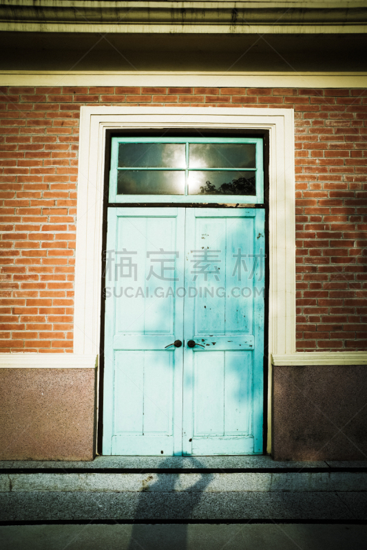 门,垂直画幅,后台门,建筑,无人,砖墙,建筑外部,泰国,复古,摄影