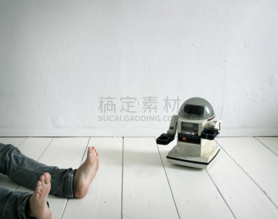 男人,自动的,公寓,电子人,身体受伤,科技焦虑,室内,技术,图像,损坏的