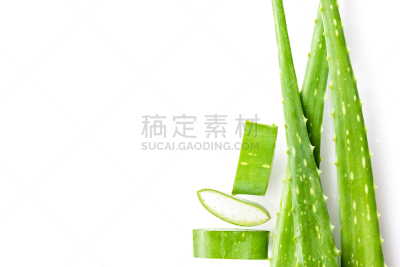 切片食物,芦荟,白色背景,分离着色,水平画幅,无人,湿,spa美容,果汁,特写