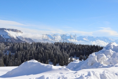 萨瓦,les bauges,艾克斯-累班,法国,风景,冬天,图像,阿尔卑斯山脉,雪,宏伟