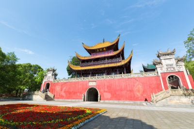 早晨,中国,岳阳楼,岳阳,屋檐,亭台楼阁,天空,水平画幅,无人,传统