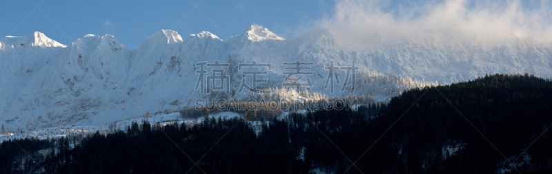 山,全景,达特施泰因山脉,格劳斯格劳克纳山,施蒂利亚,萨尔茨卡默古特,北提洛尔,天空,夏天,草