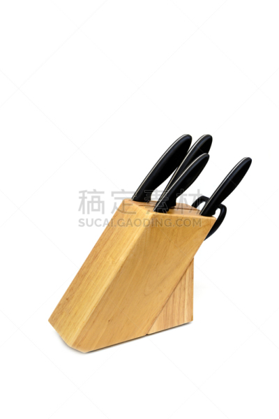 炊具刀,分离着色,刀架,垂直画幅,住宅房间,木制,无人,家庭生活,白色背景,背景分离