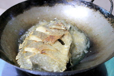 鱼肉,煎锅,厨房,水平画幅,有机食品,膳食,海产,罗非鱼,泰国,鲽