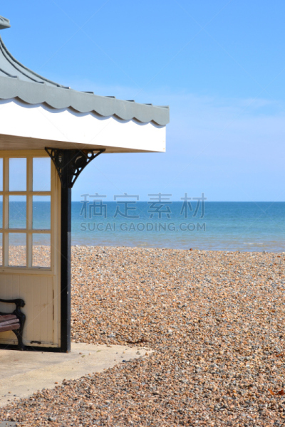 沃辛,散步道,防风设备,垂直画幅,无人,户外,海洋,西苏塞克斯,滨水,鹅卵石