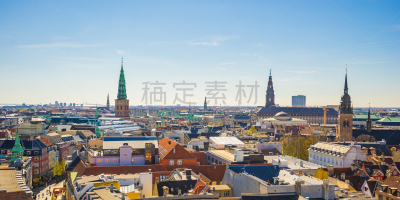 哥本哈根,城市天际线,丹麦,城市,都市风景,哥本哈根市政厅,厄勒海峡地区,市政厅,水平画幅,欧洲