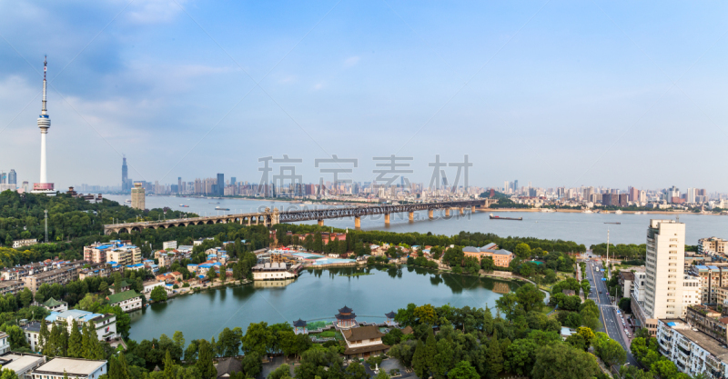 aerial view of wuhan city，china