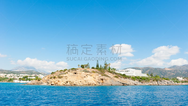 克里特岛,希腊,风景,海湾,水,度假胜地,水平画幅,无人,夏天,户外