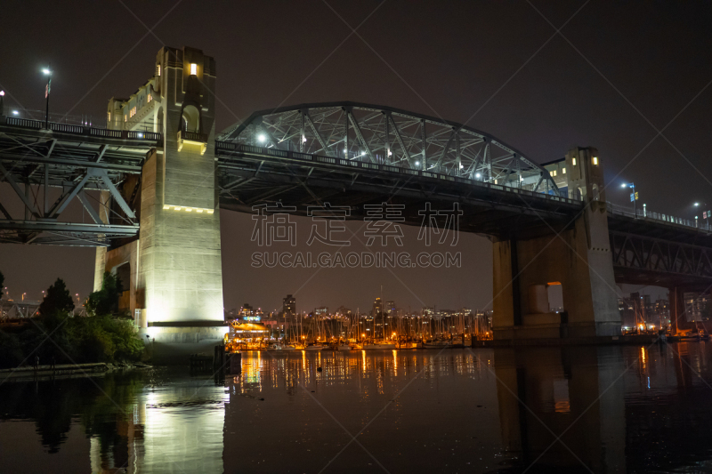 贝立德街大桥,商务,海港,曙暮光,加拿大,格兰福岛,公元前,户外,天空,建筑