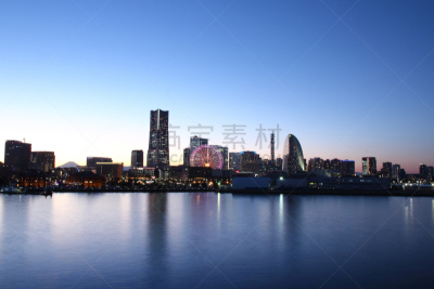横滨,城市天际线,日本,城市,横滨高速铁路,横滨地标大厦,摩天轮,仓库,水平画幅,夜晚