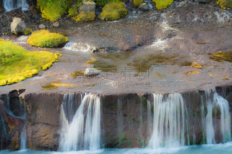 瀑布,hraunfossar,冰岛国,西,自然,水平画幅,熔岩,地质学,river hvita,户外