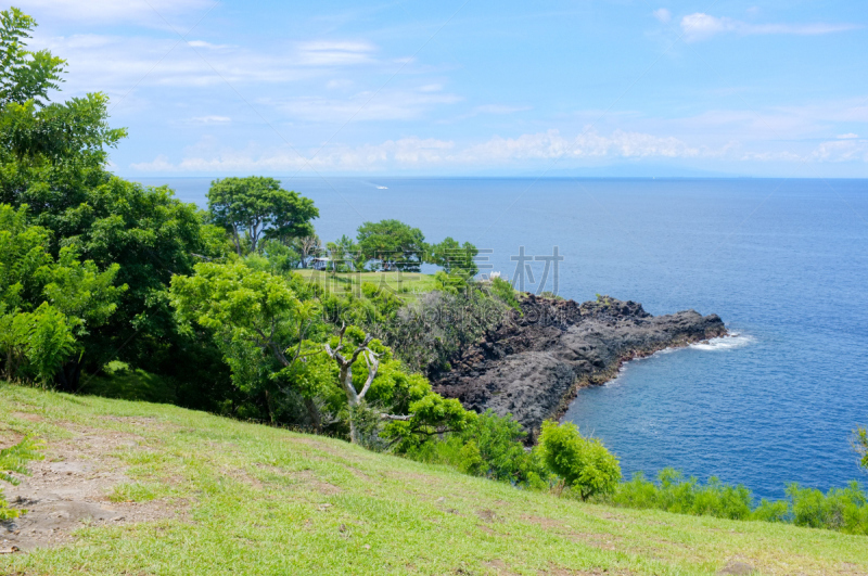 山,巴厘岛,海滩,风景,度假胜地,水平画幅,沙子,无人,在边上,夏天