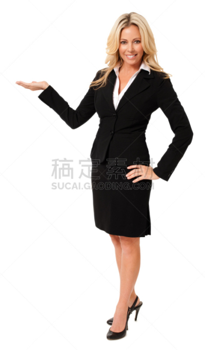 信心,女商人,做手势,白色,代言人,垂直画幅,注视镜头,销售职位,套装,高跟鞋