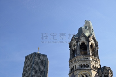 威廉二世,柏林,威廉姆帝纪念堂,贞德,建筑物特征,旅游目的地,水平画幅,无人,欧洲
