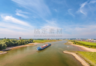 阿纳姆,荷兰,河流,城市,前面,圩田,海尔德兰,堤岸,莱茵河,河堤