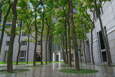 建筑业,建筑物门,庭院,水平画幅,银色,无人,巨大的,玻璃,现代,东京