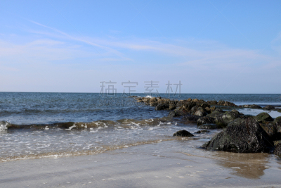 海滩,海岸地形,帽贝,石砌,潮水坑,海草,海浪,英国,海岸线,波浪