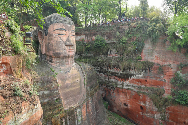 乐山大佛,乐山,大菩萨,雕像,世界遗产,石材,佛教,旅游目的地,水平画幅,无人