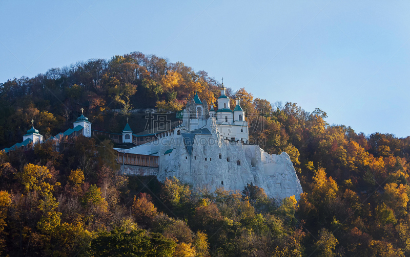 Сhurch on the chalk rock in Svjatogors, Ukraine